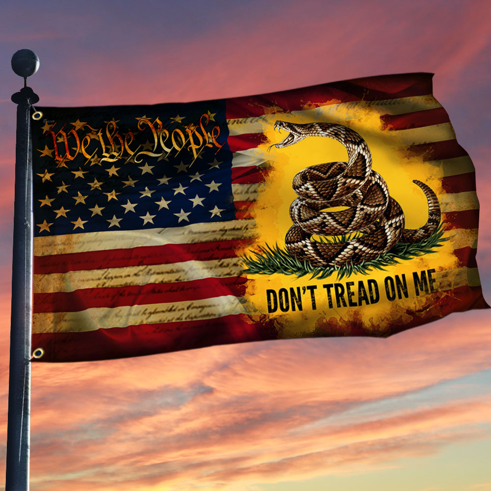 Don't Tread On Me Gadsden Grommet Flag 3-Day Shipping