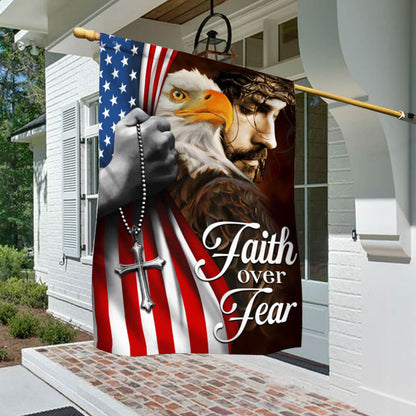 Flagwix American Flag - Faith Over Fear, Jesus Christ American Eagle Flag TPT663F