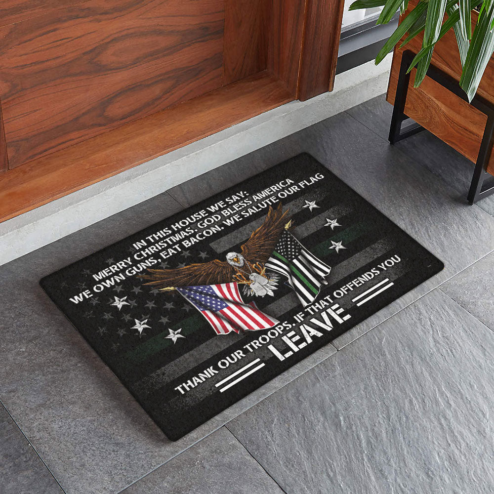 Patriotic Doormat In This House We Salute Our Flag DDH2932DM