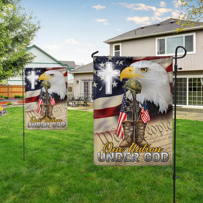 Flagwix American Flag - One Nation Under God, Christian Cross Memorial American Eagle Flag TPT855F