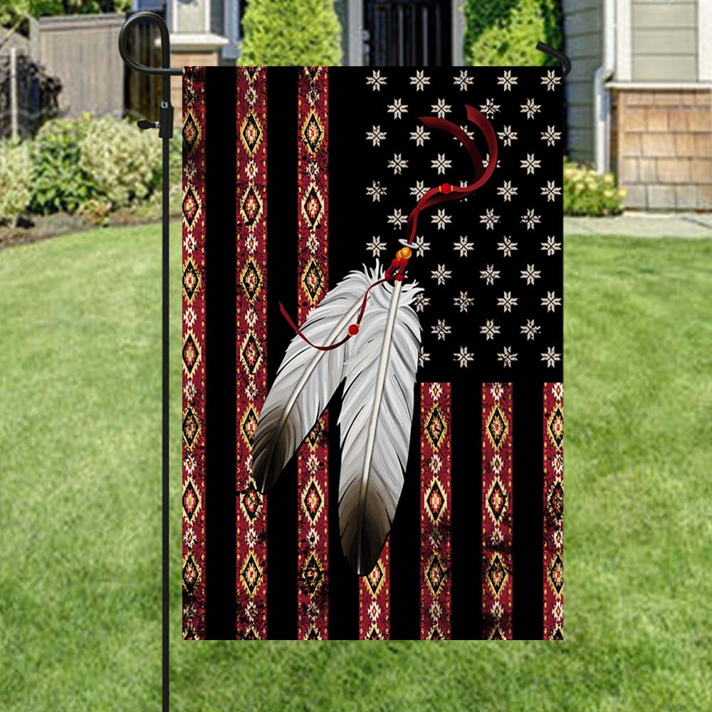 Native American Eagle Feather Flag THH2489Fn