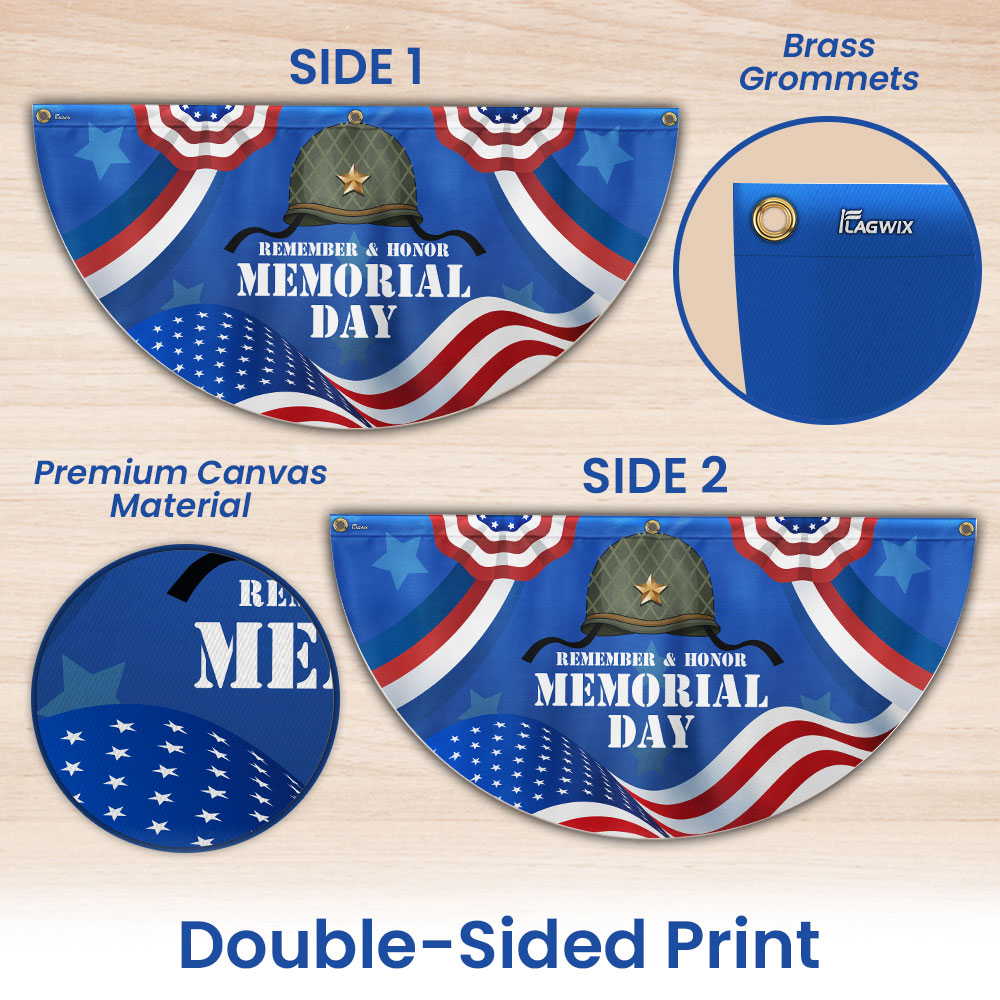 Veteran Memorial Day Non-Pleated Fan Flag MLN2721FL