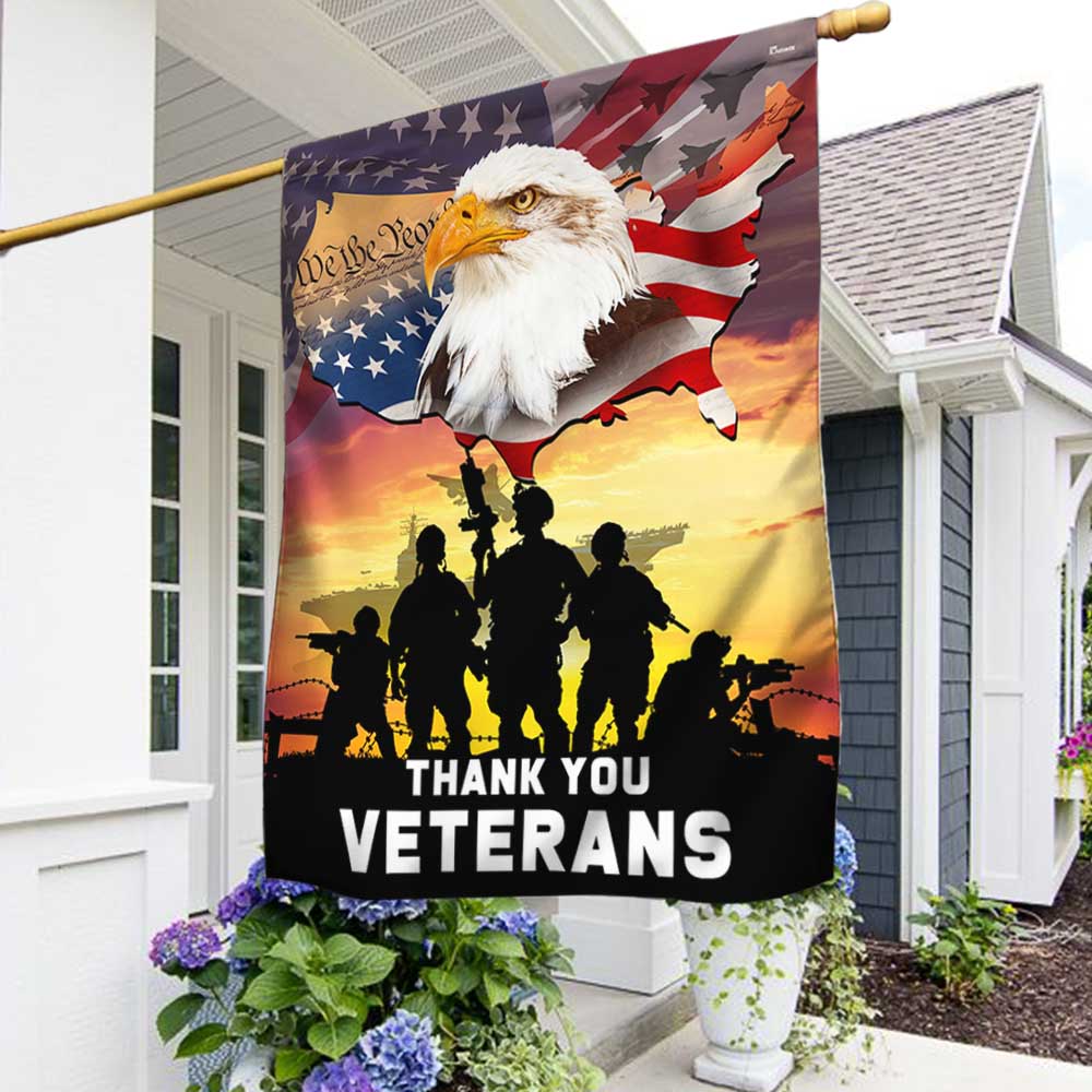 We The People. American Eagle Thank You Veterans Flag TPT1281F