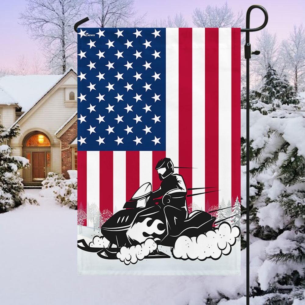 Snowmobile Patriotic American Flag MLN1934F