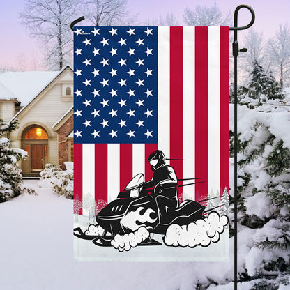 Snowmobile Patriotic American Flag MLN1934F