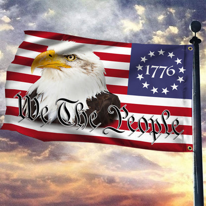 Betsy Ross We The People Eagle American Patriot Grommet Flag TQN27GF