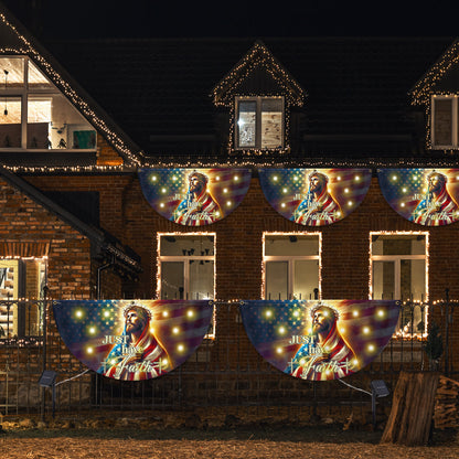 Jesus Christ Just Have Faith American Solar LED Fan Flag VTM732SL