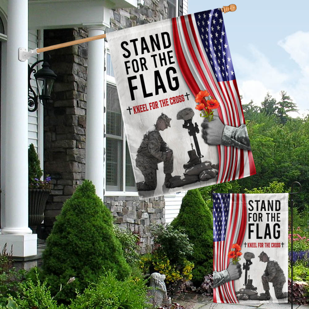 Memorial Day Thank you Veteran Kneel For The Cross Flag MLN1241F