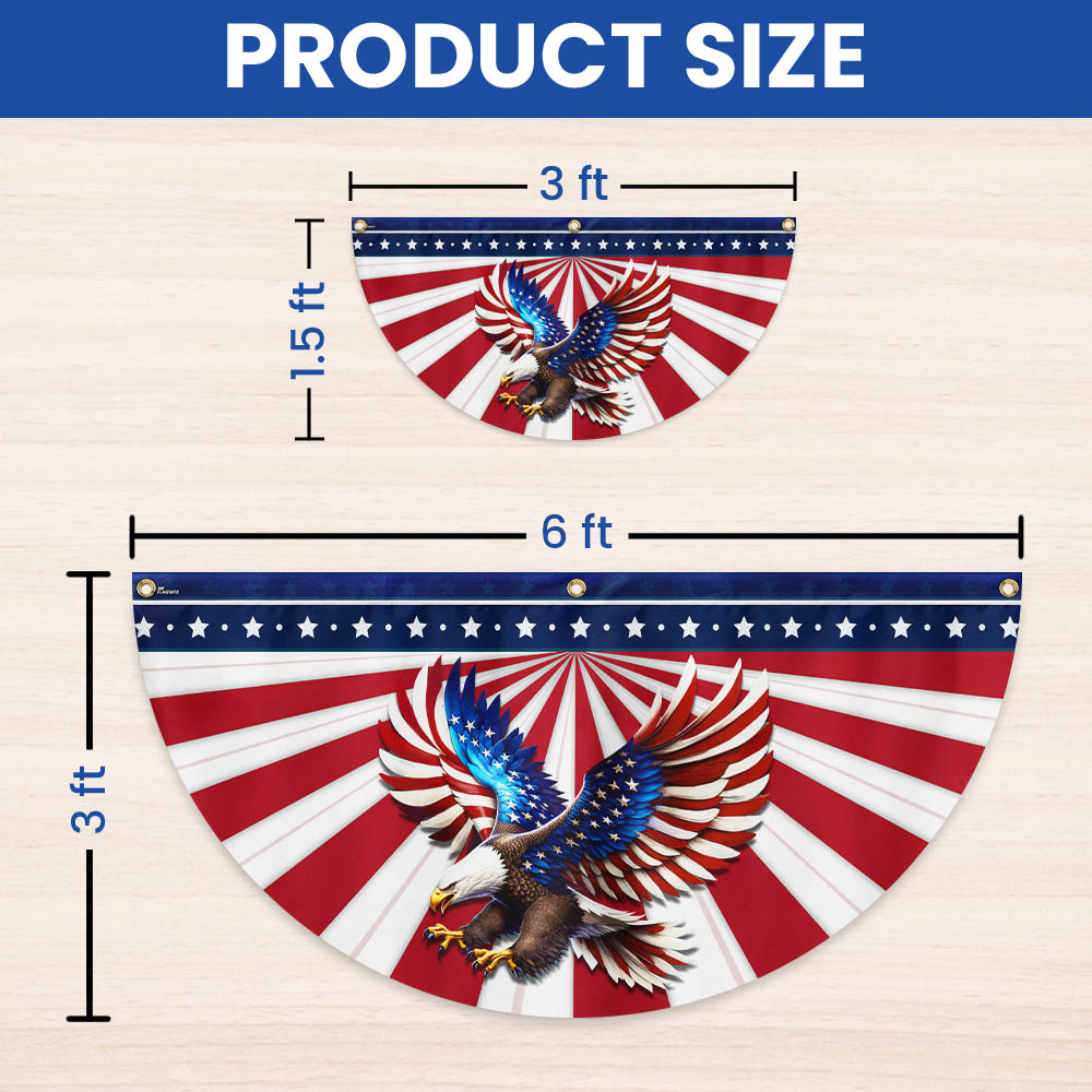 Flagwix American Flag - Patriotic Eagle American Non-Pleated Fan Flag MLN3061FL