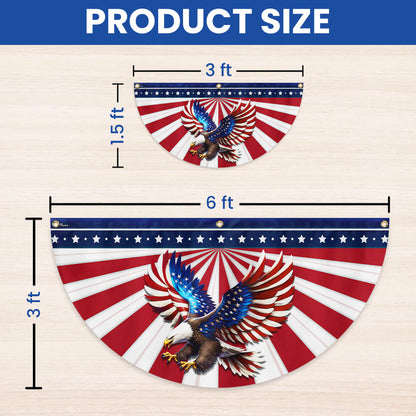Flagwix American Flag - Patriotic Eagle American Non-Pleated Fan Flag MLN3061FL