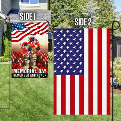 Memorial Day Veteran Remember and Honor American Two-Sided Flag TPT793F