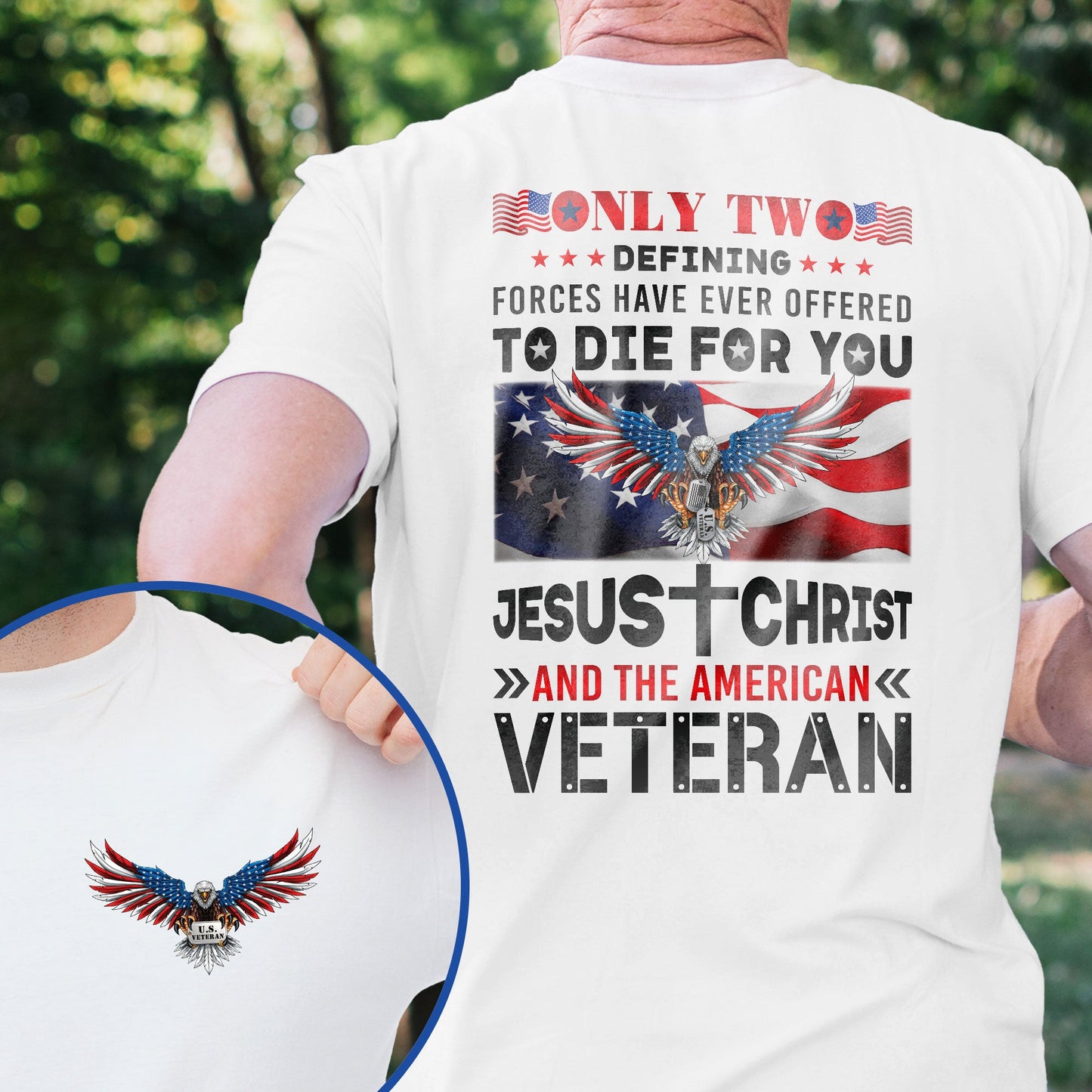 Jesus Christ And The American Veteran Patriotic American Eagle T-Shirt TPT2600TS