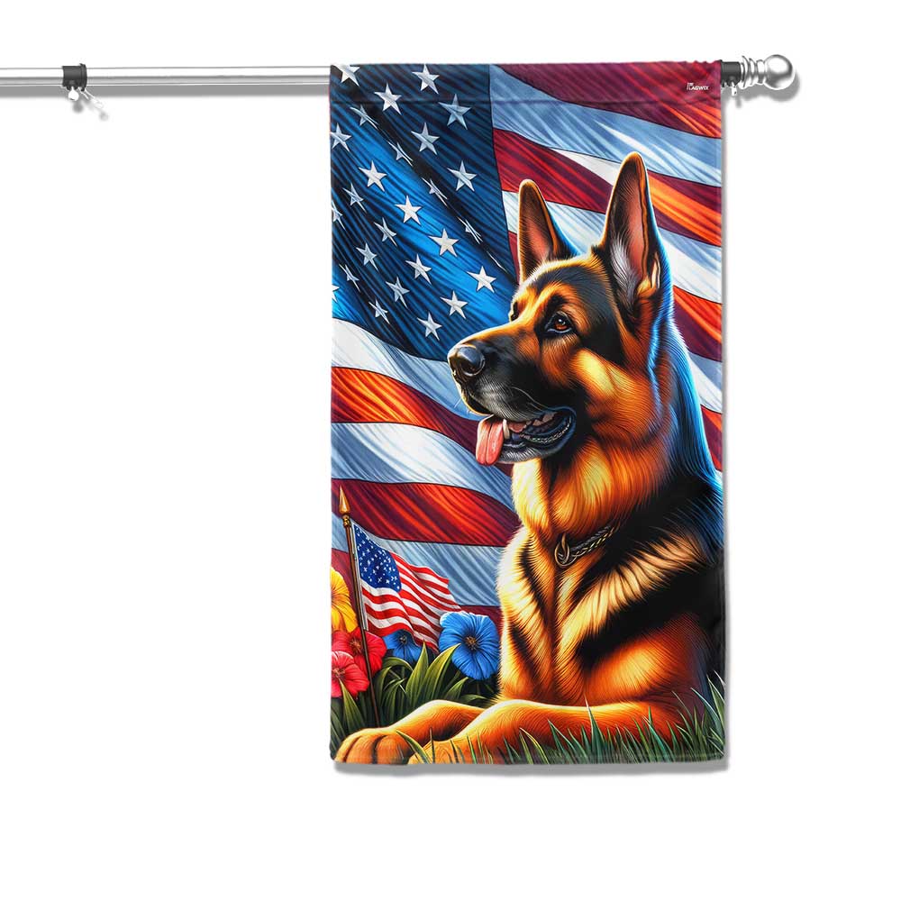 FLAGWIX  Patriot German Shepherd American Flag MLN2633F