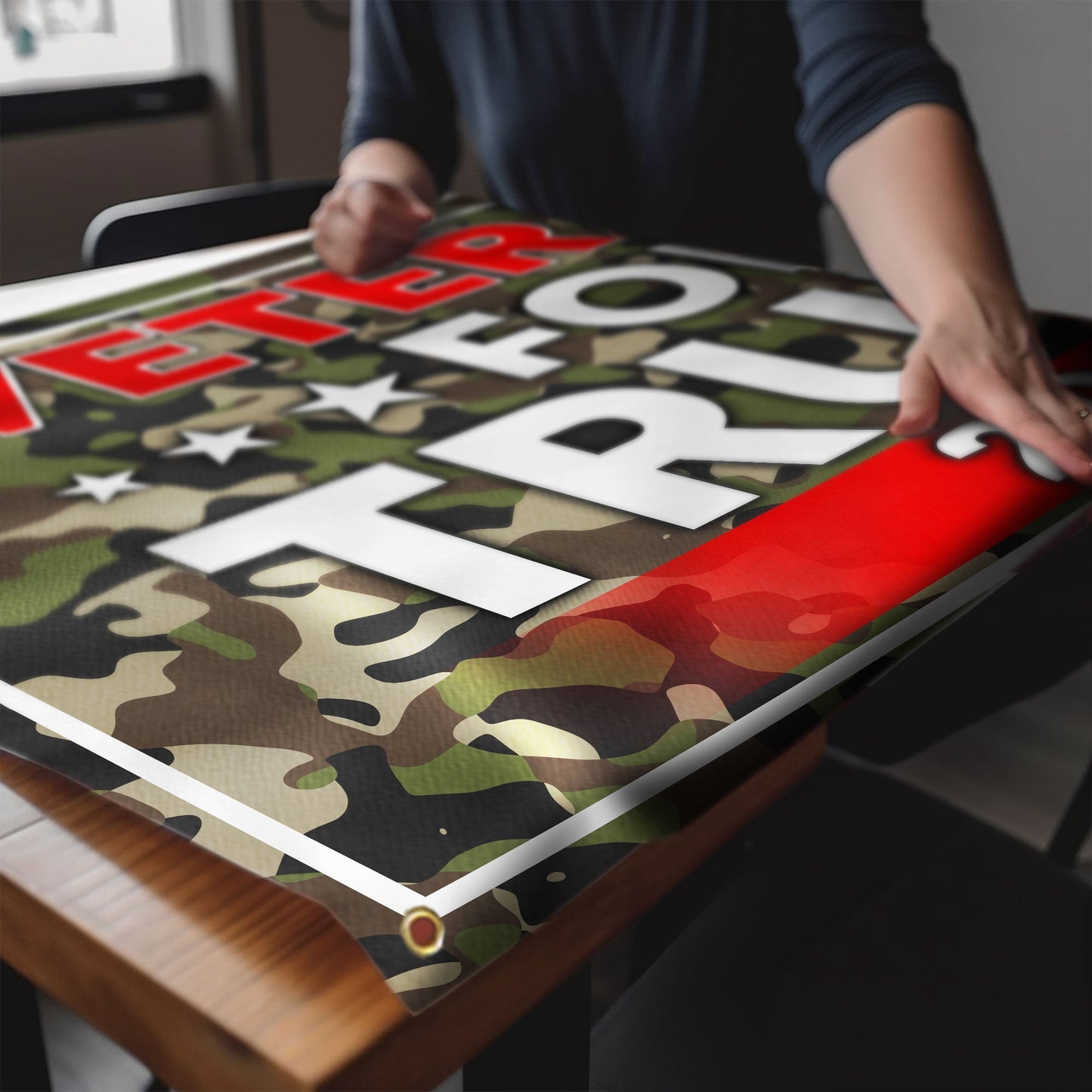 Veterans For Trump 2024 Camo Grommet Flag MLN3822GF