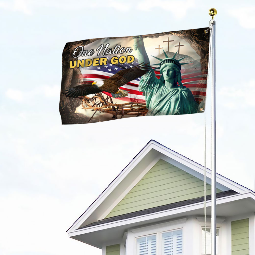 Christian Cross Grommet Flag One Nation Under God DDH2908GF