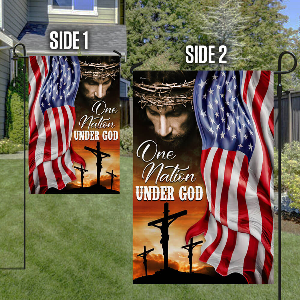Flagwix American Flag - One Nation Under God, Jesus Christian American Eagle Flag TPT846Fv1