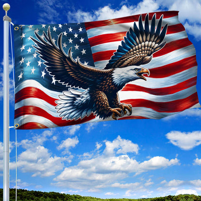 Patriotic Eagle American Grommet Flag TQN2402GF