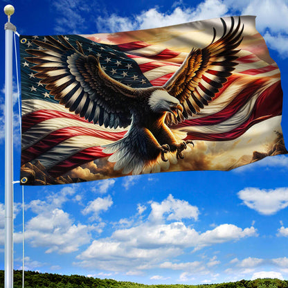 Patriotic Eagle American Grommet Flag TQN2567GF