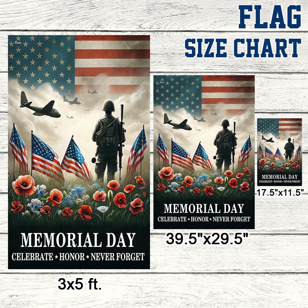 FLAGWIX Memorial Day Veteran Celebrate Honor Never Forget American Flag MLN2703F