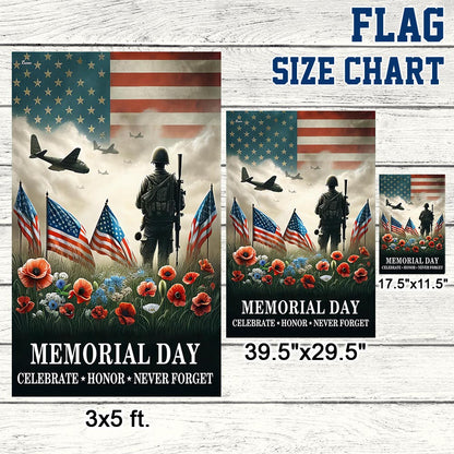 FLAGWIX Memorial Day Veteran Celebrate Honor Never Forget American Flag MLN2703F