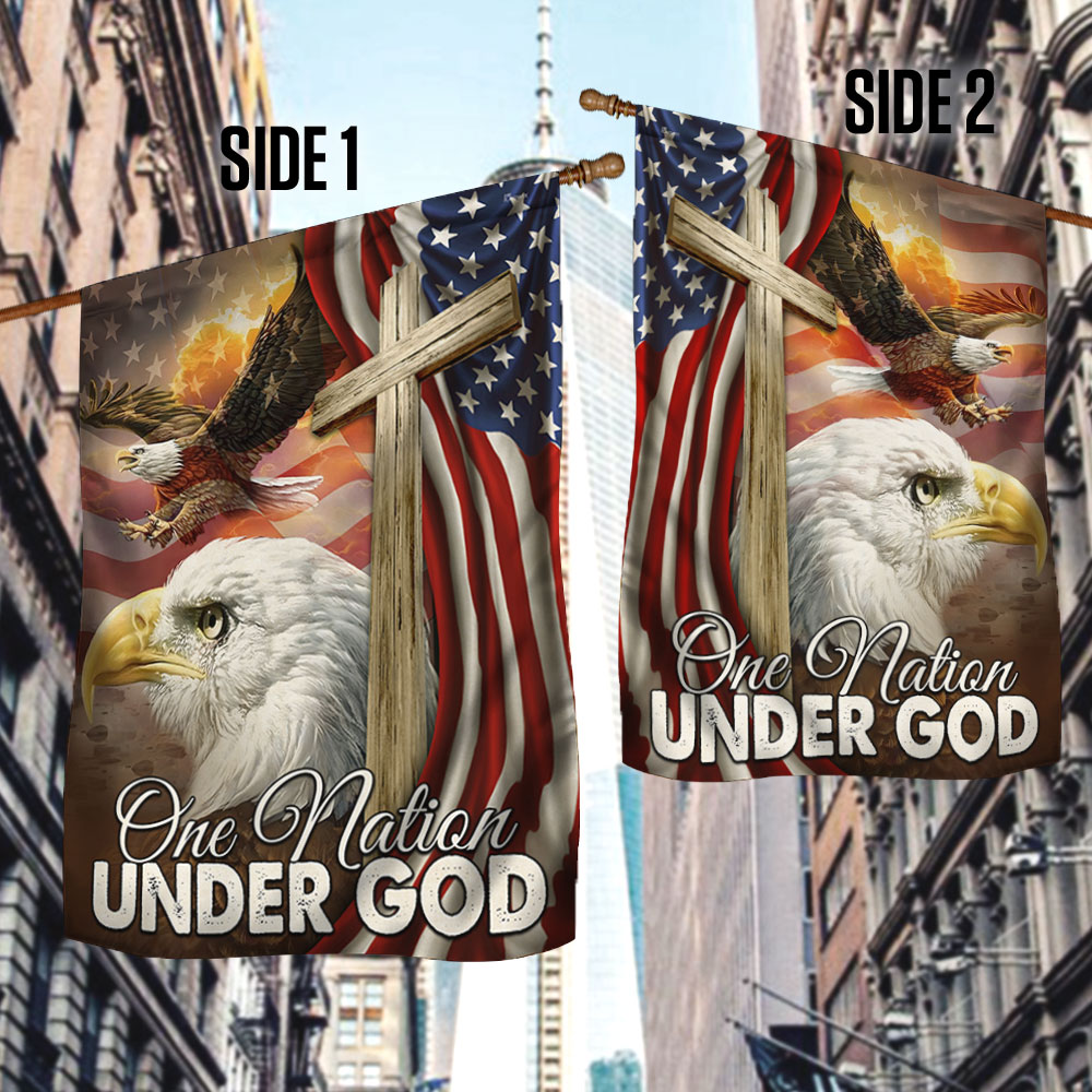 Patriot Eagle One Nation Under God Flag MLN384F
