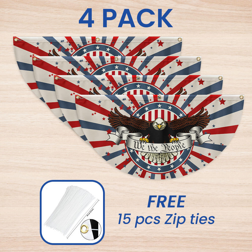 Patriotic Eagle We The People Non-Pleated Fan Flag MLN3419FL