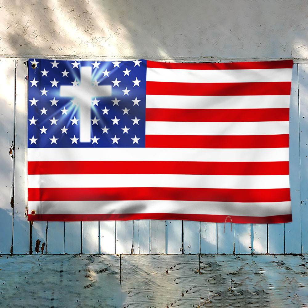 Flagwix American Flag - Christian Cross American One Nation Under God Flag TPT679GF