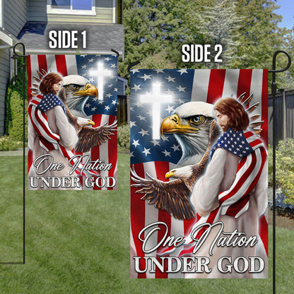 Patriot Eagle Christian Jesus One Nation Under God Flag MLN1365F