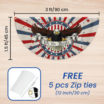 Patriotic Eagle We The People Non-Pleated Fan Flag MLN3419FL
