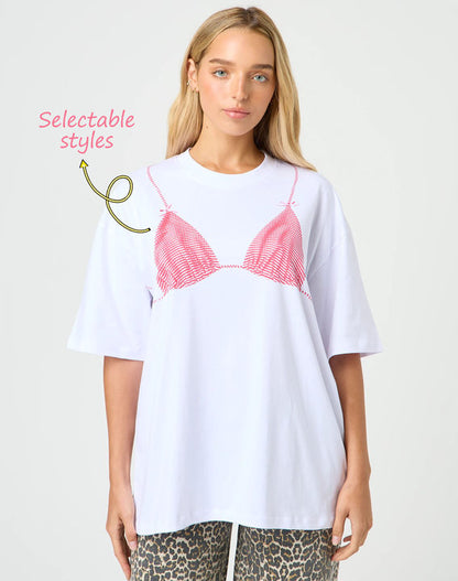 No Bra? Just Kidding Tee — Personalized Bra Illusion Print T-Shirt