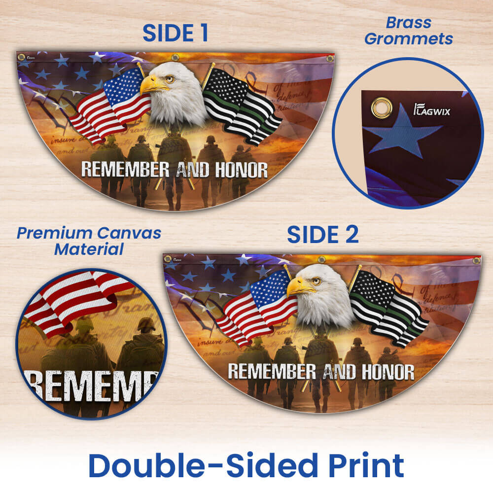 Thank You Veterans, American Eagle Memorial Day Veteran Non-Pleated Fan Flag TPT1802FL
