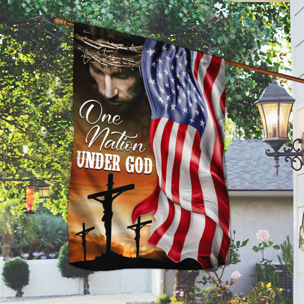 Flagwix American Flag - One Nation Under God, Jesus Christian American Eagle Flag TPT846Fv1