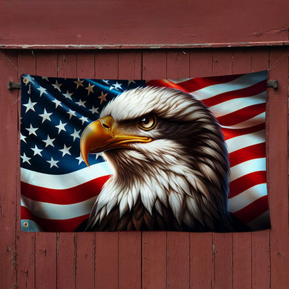 Flagwix American Flag | Patriotic Eagle American Grommet Flag