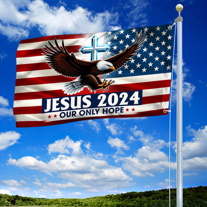 Jesus Our Hope American Eagle Grommet Flag PTL01GF