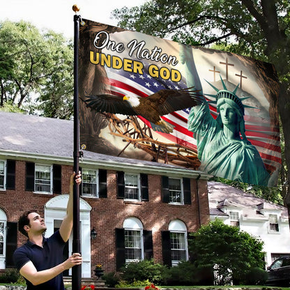 Christian Cross Grommet Flag One Nation Under God DDH2908GF