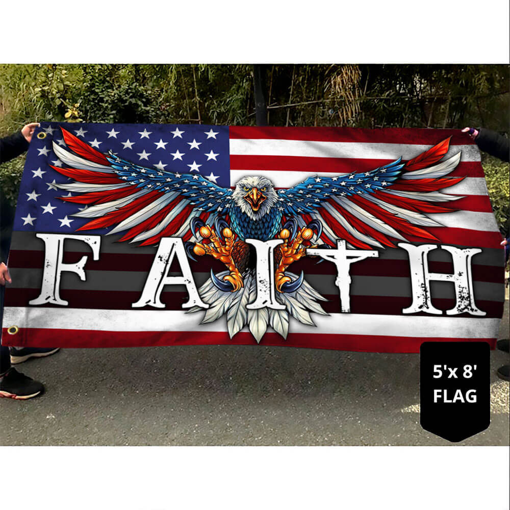 Faith Flag Christian Cross American Patriotic Flag TPT190GFv1