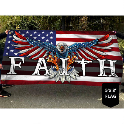Faith Flag Christian Cross American Patriotic Flag TPT190GFv1