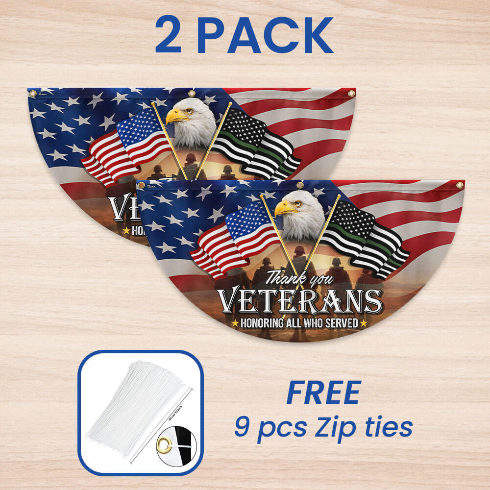 Thank You Veterans, American Eagle Memorial Day Veteran Non-Pleated Fan Flag TPT1643FL