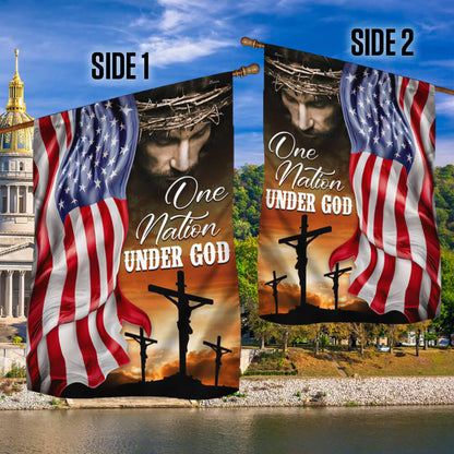 Flagwix American Flag - One Nation Under God, Jesus Christian American Eagle Flag TPT846Fv1