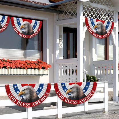 Flagwix American Flag - Eagle God Bless America Non-Pleated Fan Flag MLN3145FL
