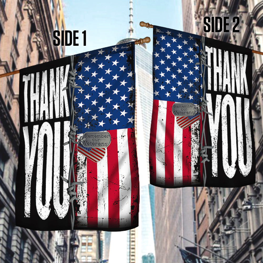 Veteran Flag Remember Our Veterans Thank You BNV417F