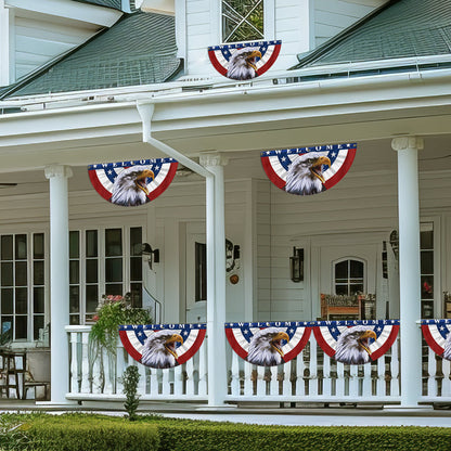 Flagwix American Flag - Patriotic Eagle Welcome American  Non-Pleated Fan Flag MLN3138FL