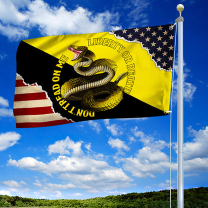 American Gadsden Grommet Flag Liberty Or Death Don't Tread On Me BNN349GF