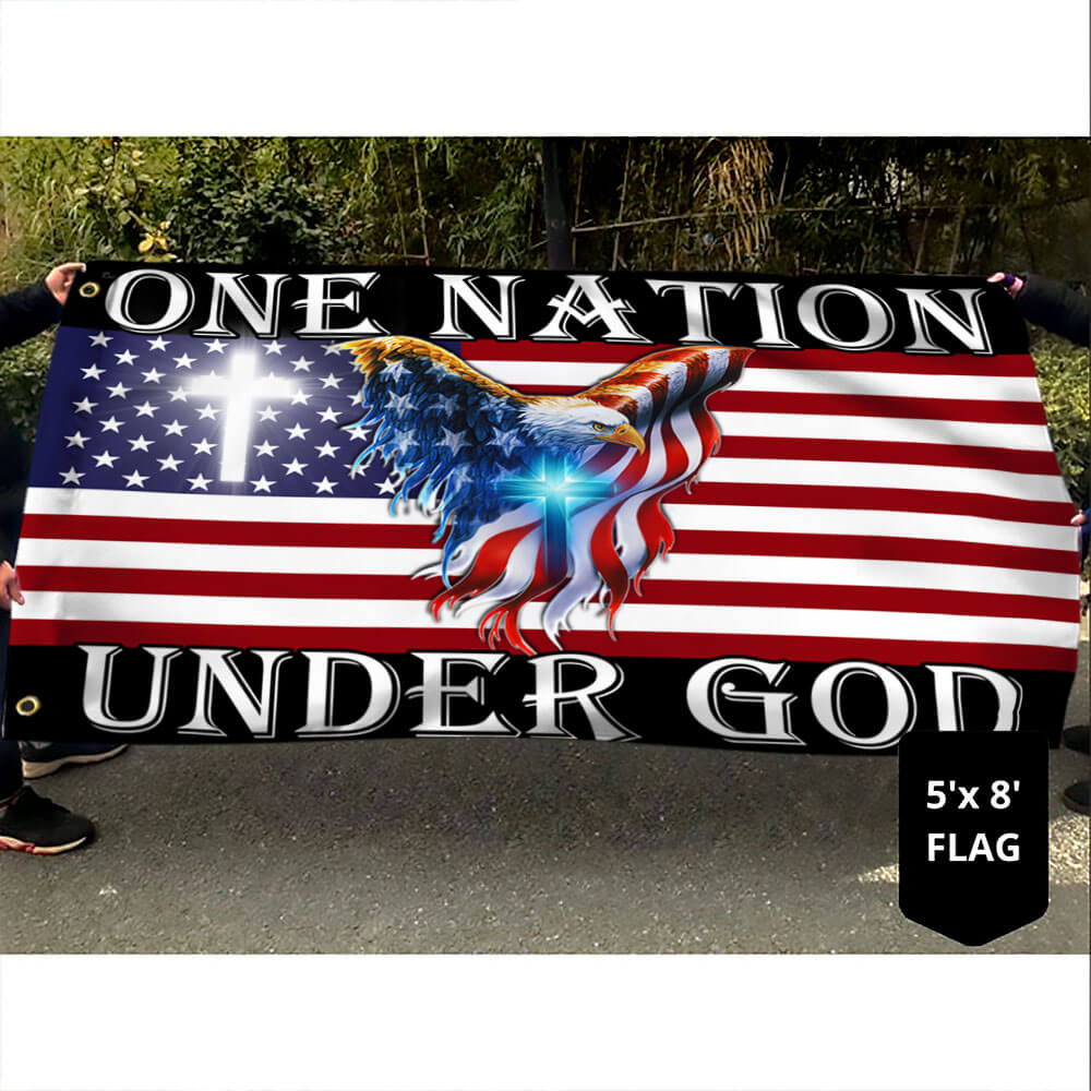 One Nation Under God American Eagle Grommet Flag 3-Day Shipping