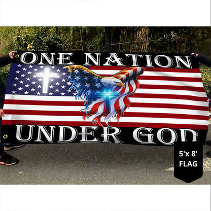 One Nation Under God American Eagle Grommet Flag 3-Day Shipping