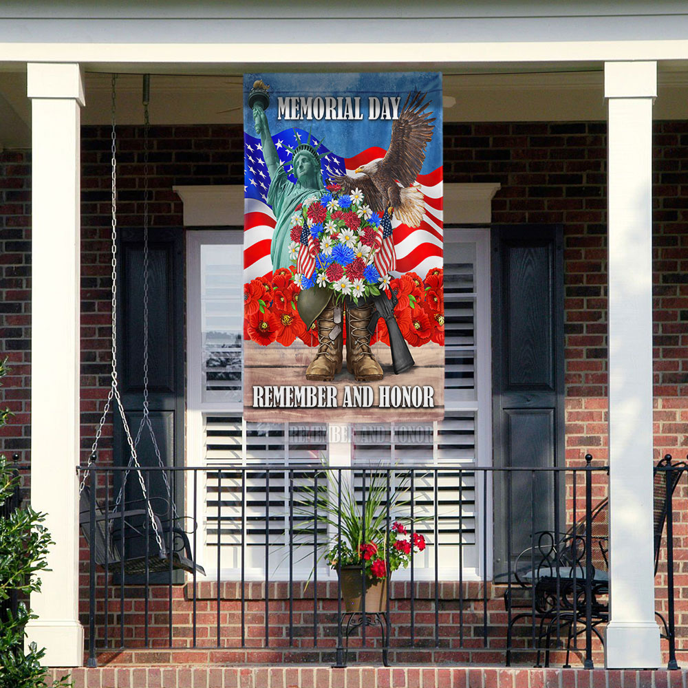 Memorial Day Remember and Honor Veteran Boots Flag MLN1280F