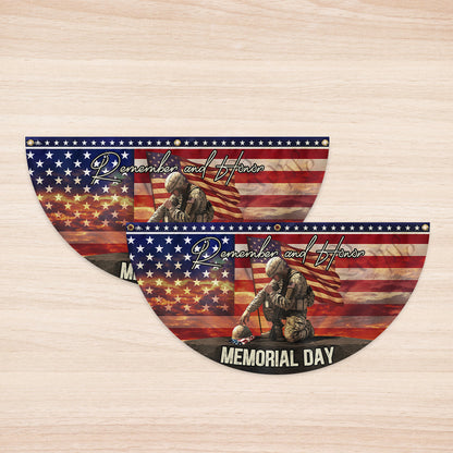 Memorial Day Remember and Honor Veteran Non-Pleated Fan Flag VTM1202NGT