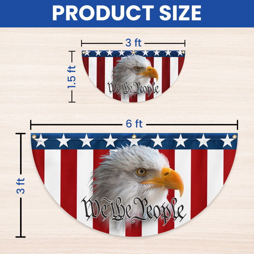 Patriotic Eagle We The People American Non-Pleated Fan Flag MLN3305FL