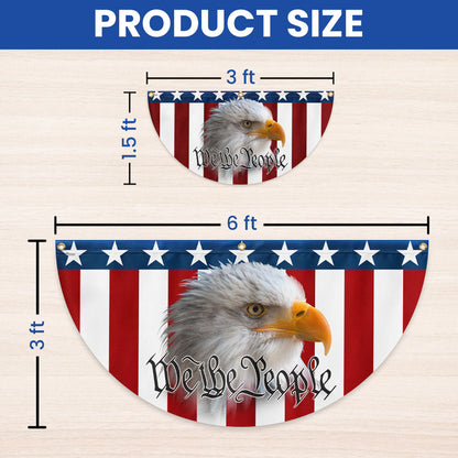 Patriotic Eagle We The People American Non-Pleated Fan Flag MLN3305FL