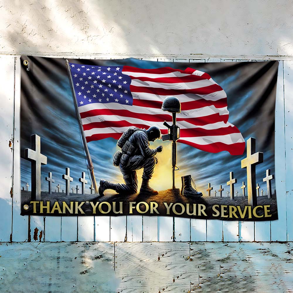 Veterans Day Thank you For Your Service Grommet Flag TQN3811GF